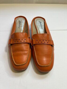 Auditions Orange Leather Loafers W 8 1/2